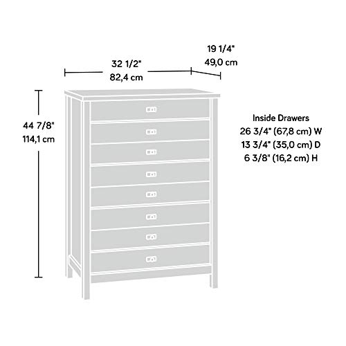 Sauder Cottage Road Dresser, L: 32.44" x W: 19.29" x H: 44.92", Mystic Oak Finish