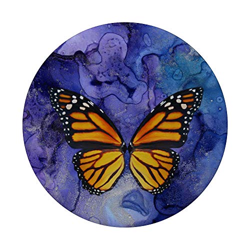 Monarch Butterfly Phone Button Holder Pop Out Back Knob Blue PopSockets PopGrip: Swappable Grip for Phones & Tablets