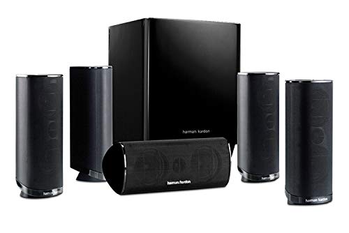 Premium High Performance Harman Kardon Newest 5.1 Channel Home Theater Speaker Package, Satellite Speaker, Subwoofer, Bass-Boost Control, Upgradable to 7.1 Channel