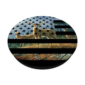 Big Buck American Flag Whitetail Deer Pop Socket - Hunting PopSockets PopGrip: Swappable Grip for Phones & Tablets