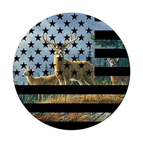 Big Buck American Flag Whitetail Deer Pop Socket - Hunting PopSockets PopGrip: Swappable Grip for Phones & Tablets