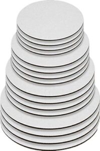 leglo round greaseproof cake boards – white cake circle base, 6/8/10/12 inch, 5 of each size