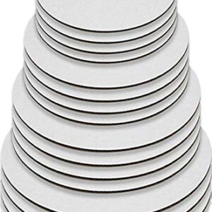 LEGLO Round Greaseproof Cake Boards – White Cake Circle Base, 6/8/10/12 inch, 5 of Each Size