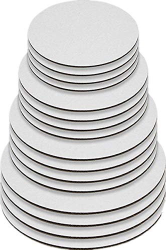 LEGLO Round Greaseproof Cake Boards – White Cake Circle Base, 6/8/10/12 inch, 5 of Each Size