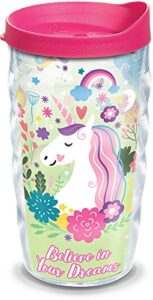 tervis believe in dreams unicorn made in usa double walled insulated tumbler travel cup keeps drinks cold & hot, 10oz wavy, classic