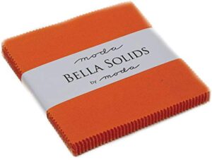 orange moda bella solids charm pack by moda fabrics; 42-5" quilt squares