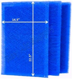 rayair supply 16x25 ars rescue rooter air cleaner replacement filter pads 16x25 refills (3 pack)