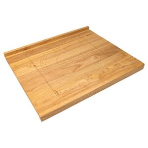 zelancio reversible wooden pastry board - 24" x 20" pastry board with engraved ruler and pie board template, features front and back counter lip