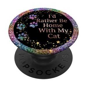 cat paw print funny sayings kitten themed quote rainbow popsockets swappable popgrip