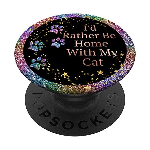 Cat Paw Print Funny Sayings Kitten Themed Quote Rainbow PopSockets Swappable PopGrip