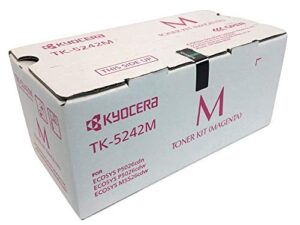 kyocera 1t02r7bus0 model tk-5242m magenta toner cartridge for ecosys p5026cdw/m5526cdw, genuine kyocera, up to 3000 pages