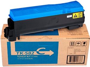 kyocera 1t02ktcus0 model tk-582c cyan toner kit for fs-c5150dn/p6021cdn; genuine kyocera; up to 2800 pages yield, includes waste toner container
