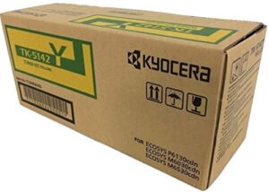 kyocera 1t02nraus0 model tk-5142y yellow toner cartridge for use with kyocera ecosys p6130cdn, m6030cdn and m6530cdn laser printers; up to 5000 pages yield at 5% average coverage