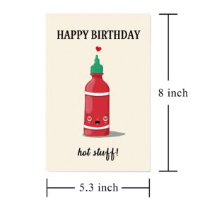 Happy Birthday Hot Stuff Birthday Card | Funny Birthday Card for Boyfriend Husband | Bday Greeting Card for Him Her