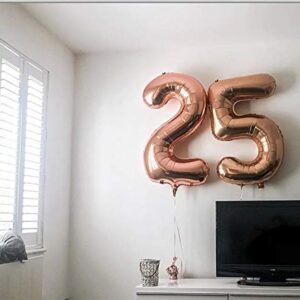 Tellpet Rose Gold Number 25 Balloon, 40 Inch