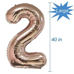 Tellpet Rose Gold Number 25 Balloon, 40 Inch