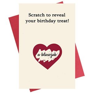 Scratch Birthday Card, Funny Naughty Birthday Card for Boyfriend Husband Fiance Wife Girlfriend