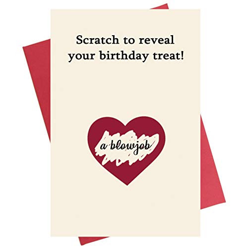 Scratch Birthday Card, Funny Naughty Birthday Card for Boyfriend Husband Fiance Wife Girlfriend