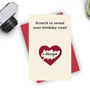 Scratch Birthday Card, Funny Naughty Birthday Card for Boyfriend Husband Fiance Wife Girlfriend