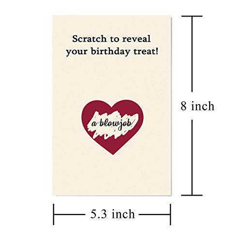 Scratch Birthday Card, Funny Naughty Birthday Card for Boyfriend Husband Fiance Wife Girlfriend