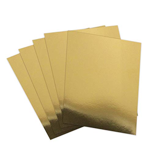 Gold Foil Mirror Card Stock Reflective mirrored cardstock Gold shimmer Heavy Weight Paper Board 8.5 x 11 Heavy weight 300 GSM Card stock