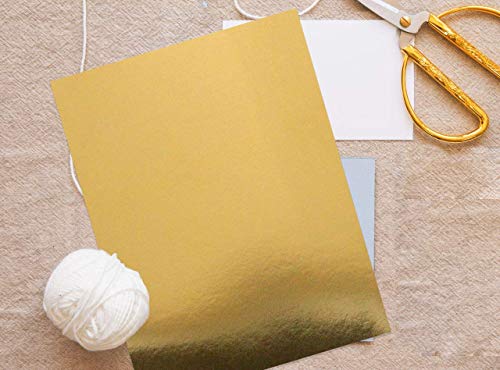 Gold Foil Mirror Card Stock Reflective mirrored cardstock Gold shimmer Heavy Weight Paper Board 8.5 x 11 Heavy weight 300 GSM Card stock