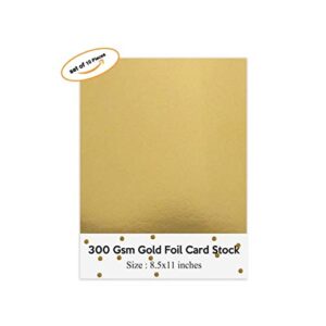 Gold Foil Mirror Card Stock Reflective mirrored cardstock Gold shimmer Heavy Weight Paper Board 8.5 x 11 Heavy weight 300 GSM Card stock