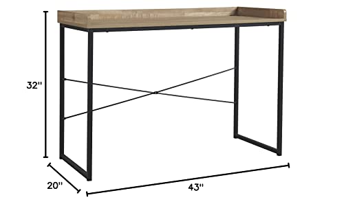 Signature Design by Ashley Gerdanet Casual 43" Sleek Home Office Writing Desk, Beige & Black