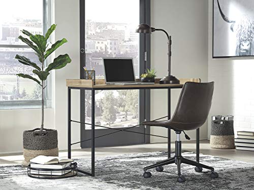 Signature Design by Ashley Gerdanet Casual 43" Sleek Home Office Writing Desk, Beige & Black