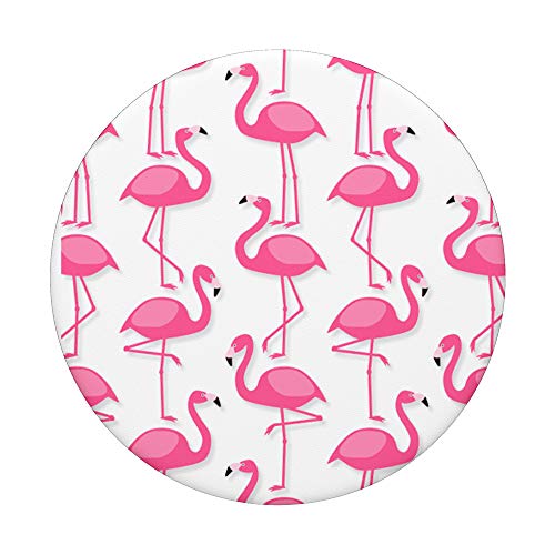 Pink Flamingo Flamenco Party White Background PopSockets Swappable PopGrip