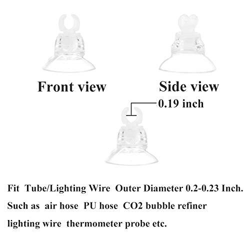 JZMYXA Aquarium Suction Cup Clips Air Tube Holders for Fish Tank,10 Pieces, Fit Tube/Lighting Wire Outer Diameter 0.2-0.23 Inch.
