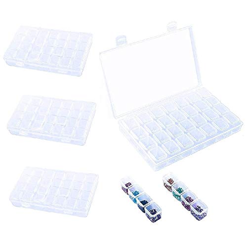 4 Pack 28 Slots Diamond Embroidery Boxs, 5D Diamond Painting Storage Case for for DIY Art Craft