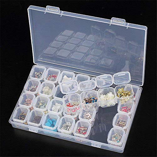 4 Pack 28 Slots Diamond Embroidery Boxs, 5D Diamond Painting Storage Case for for DIY Art Craft