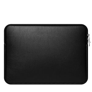 CCPK 13" Laptop Sleeve Cover Compatible with New MacBook Pro M1 Chip A2338 Mac Air 13 Inch 2020 Accessories A2337 A2289 A1989 A1932 2018 2019 13.3 Inch Waterproof Carrying Case Bag PU Leather, Black