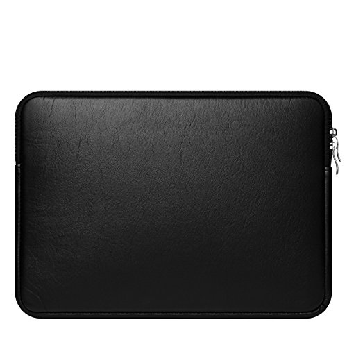 CCPK 13" Laptop Sleeve Cover Compatible with New MacBook Pro M1 Chip A2338 Mac Air 13 Inch 2020 Accessories A2337 A2289 A1989 A1932 2018 2019 13.3 Inch Waterproof Carrying Case Bag PU Leather, Black