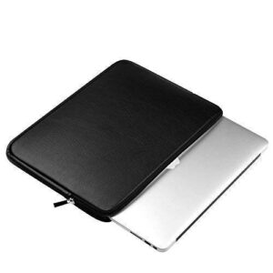 CCPK 13" Laptop Sleeve Cover Compatible with New MacBook Pro M1 Chip A2338 Mac Air 13 Inch 2020 Accessories A2337 A2289 A1989 A1932 2018 2019 13.3 Inch Waterproof Carrying Case Bag PU Leather, Black