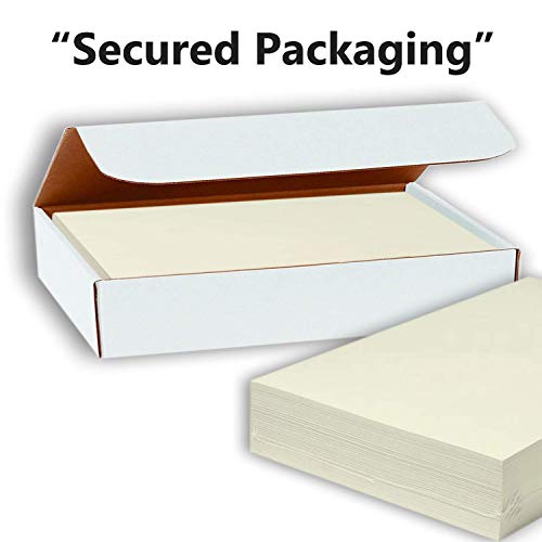 Hamilco Cream Colored Cardstock Thick Paper - Blank Index Flash Note & Post Cards - Greeting Invitations Stationary 4 X 6" Heavy Weight 80 lb Card Stock for Printer - 100 Pack