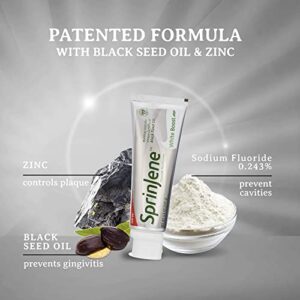 SprinJene Natural Teeth Whitening Toothpaste with Fluoride, SLS Free with Black Seed Oil & Zinc for Cavity Protection Dry Mouth, Fresh Breath Cruelty-Free, Gluten Free 2 Pack (White Boost)