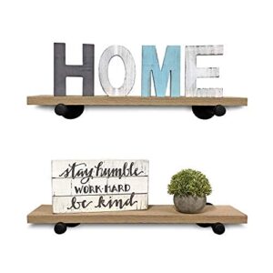 rustic farmhouse reclaimed wood shelves | barnwood shelves | set of 2 | 24 inches (genuine salvaged/reclaimed) | with black industrial pipe brackets | made in usa (ohio) | 24" x 1" x 6"