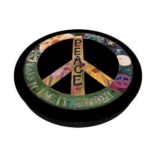 Psychedelic Peace Sign Symbols Tie Dye Groovy Hippie Art p07 PopSockets PopGrip: Swappable Grip for Phones & Tablets