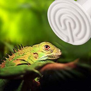 2 Pack 100W White Infrared Heat Lamp Bulbs, Ceramic Heatting Emitter Brooder Coop Pet IR Lamp Bulbs for Reptile Like Snake, Tortoise so on, No Light