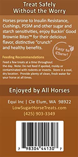 Most Popular! Buckin’ Good Brownie Bites Low Sugar, Low Starch Horse Treats (Peppermint, 3 lb. Refill Bag)