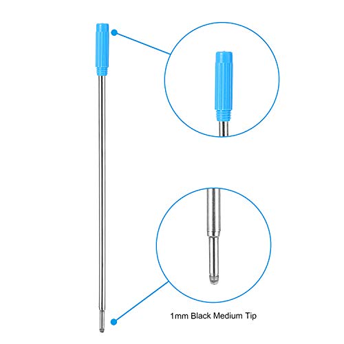 Jovitec 24 Pieces Replaceable Ballpoint Pen Refills Smooth Writing 4.5 Inch (11.6 cm) and 1 mm Medium Tip (Black and Blue)