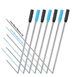 Jovitec 24 Pieces Replaceable Ballpoint Pen Refills Smooth Writing 4.5 Inch (11.6 cm) and 1 mm Medium Tip (Black and Blue)