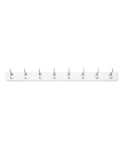 amazon basics wall mounted modern coat rack, 8 hooks, white