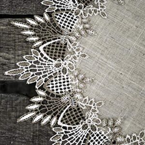 Lace Doily Neutral Earth Tones Table Topper Scarf Place Mat Round Doily (15 inch Round)