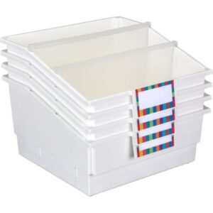 4-pack single-color picture book classroom library bins™ with dividers