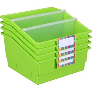 really good stuff 4-pack single-color picture book classroom library bins™ with dividers