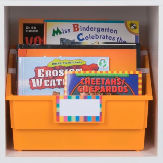 Really Good Stuff 4-Pack Single-Color Picture Book Classroom Library Bins with Dividers