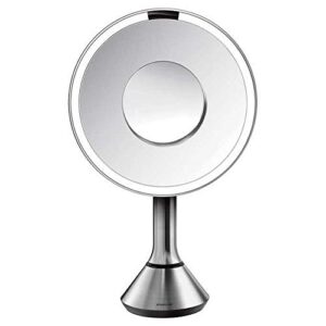 simplehuman Tabletop Mount ST3200 8” Round Sensor Mirror w/ 5x/10x Magnification